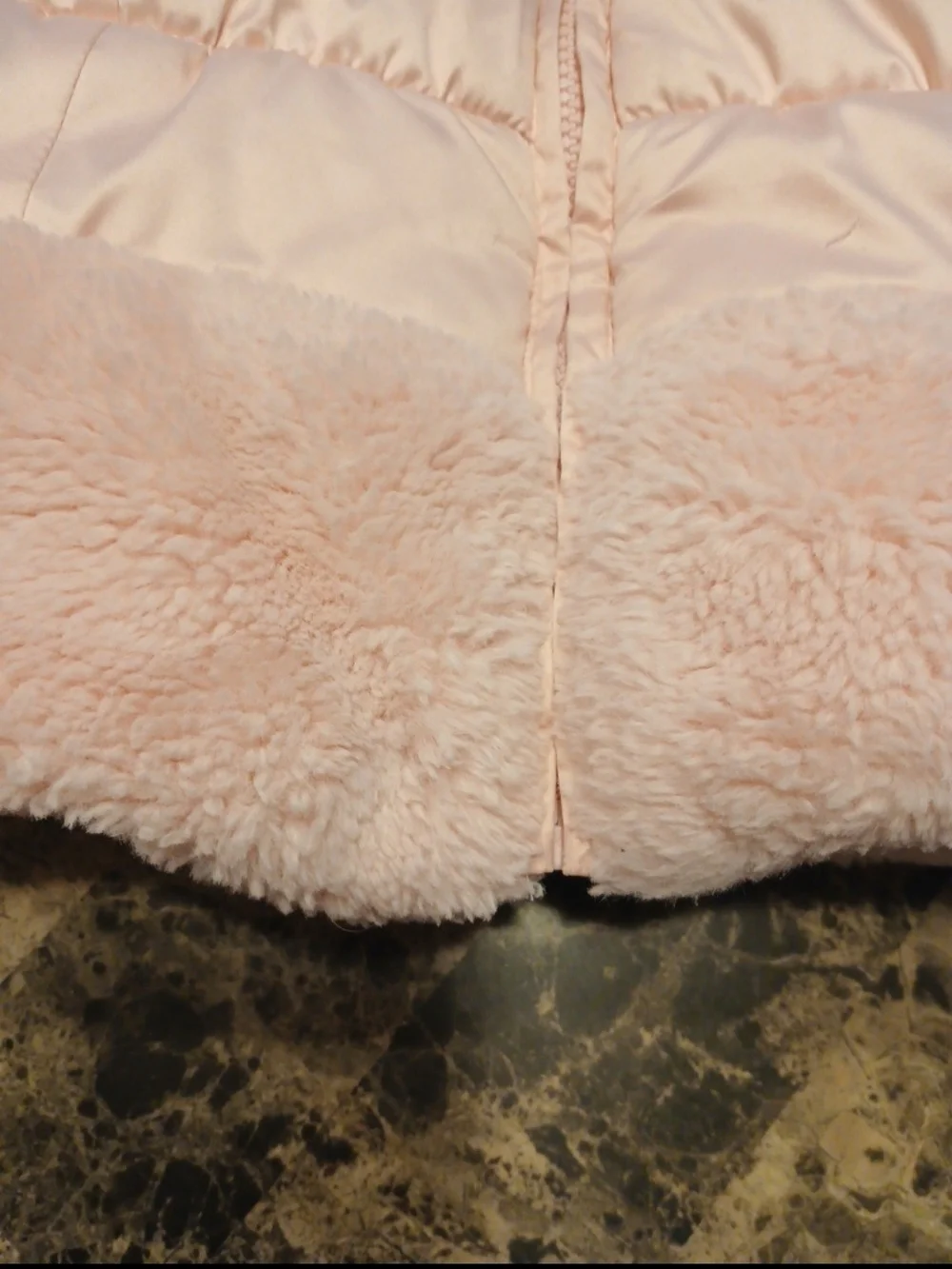 London Fog Girls Toddler Pink Puffer Coat with Faux Fur Trim